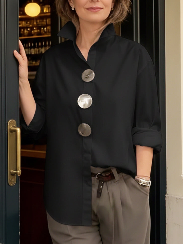 Rosaline | Blusa bottone decorativo