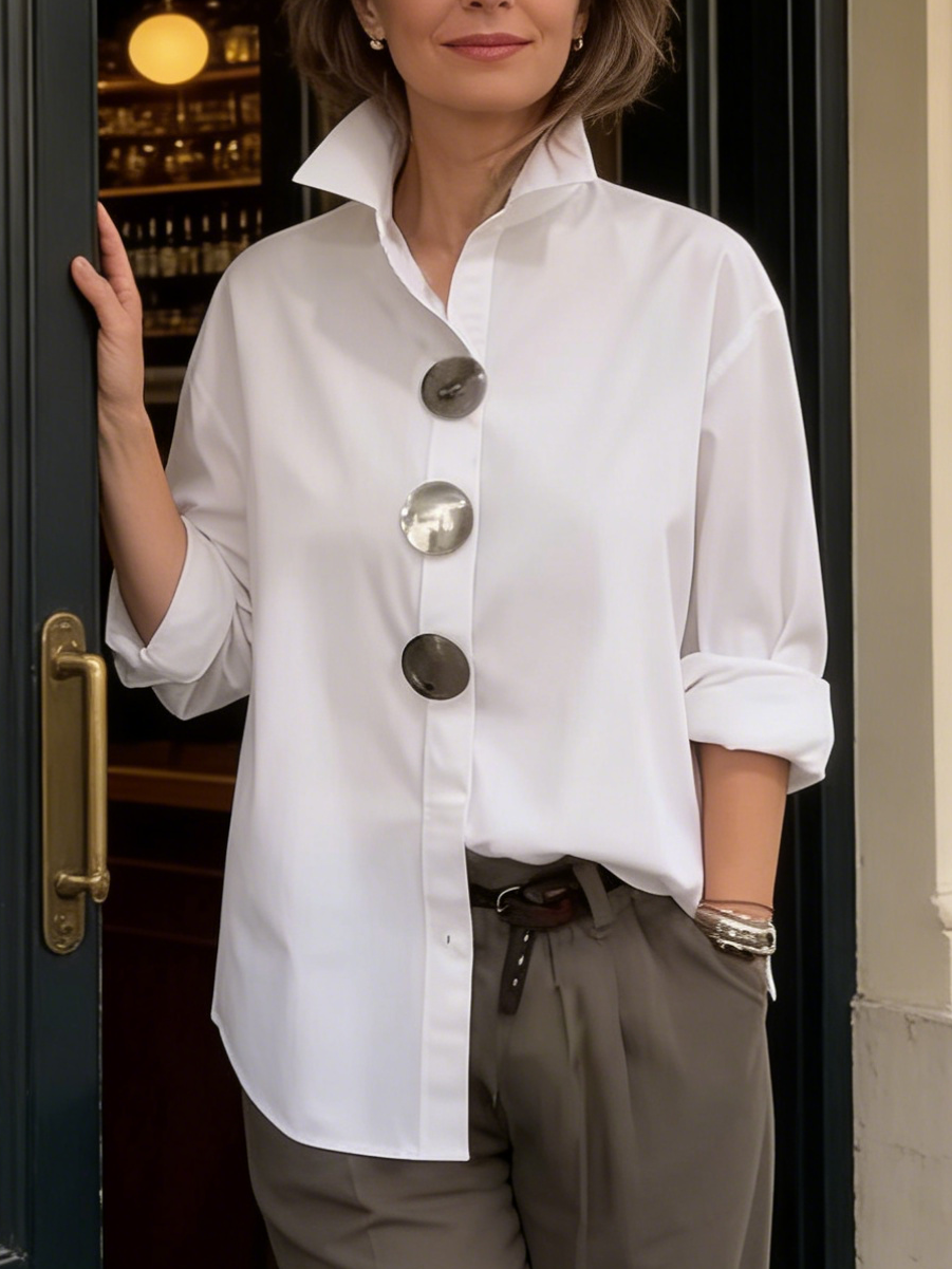 Rosaline | Blusa bottone decorativo