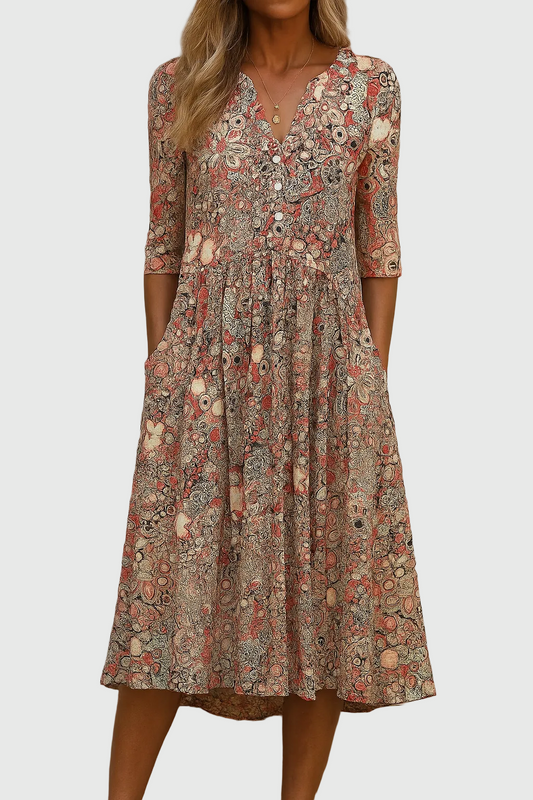 Harlow | Elegante Abito Midi con Scollo a V