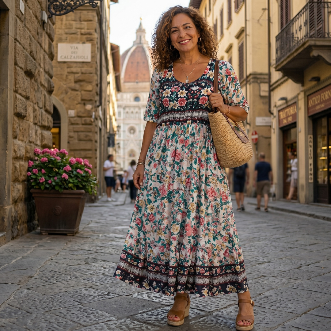 Maia | Vestito con motivo fantasia
