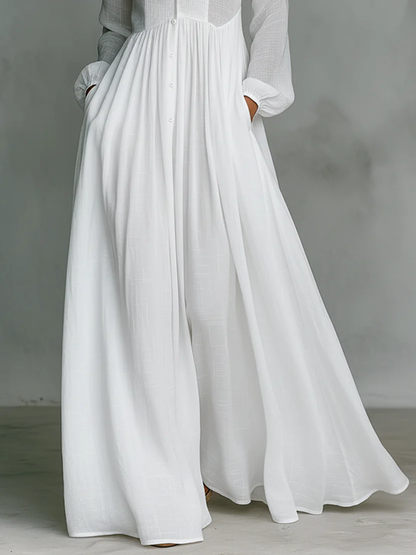 Léonie™ | Abito Maxi Minimalista con Collo Alto
